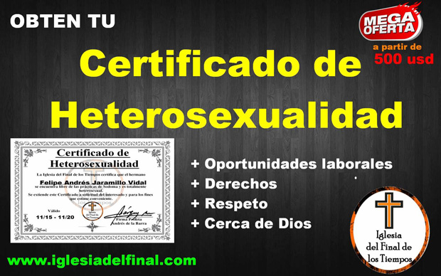 certificado de heterosexualidad Gayles.tv