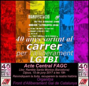 CARTEL 40 YEARS FIRST GAY MANIFESTATION