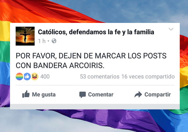 CRISTIANOS FACEBOOK REACCIÓN ORGULLO GAY GAYLES.TV