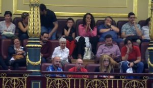 LGTBI Public in the gallery of the Congress of Deputies