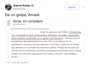 Épée Arcadi Gabriel Rufián