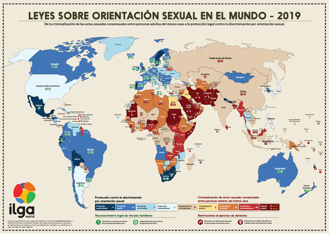 Rapport ILGA 2019 : Lois sur l'orientation sexuelle dans le monde