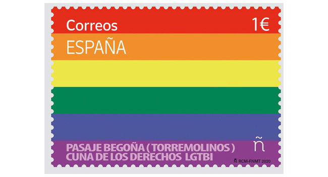 Correos hace un homenaje al Pasaje Begoña de Torremolinos con el lanzamiento  del primer sello LGTB+ en España