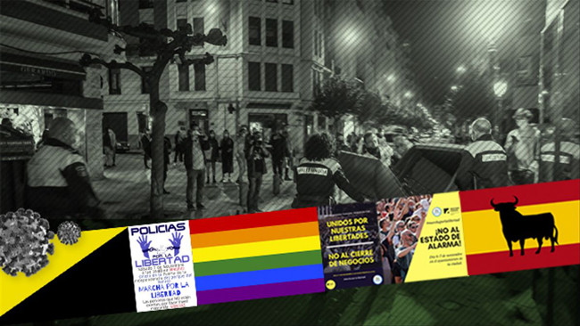 Grupos negacionistas piden a los policías que se unan a las protestas y "llevar banderas LGTB" para "mostrar diversidad"