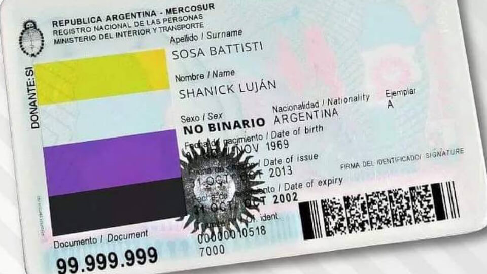 Argentina includes the option 'x' in the DNI for non-binary people