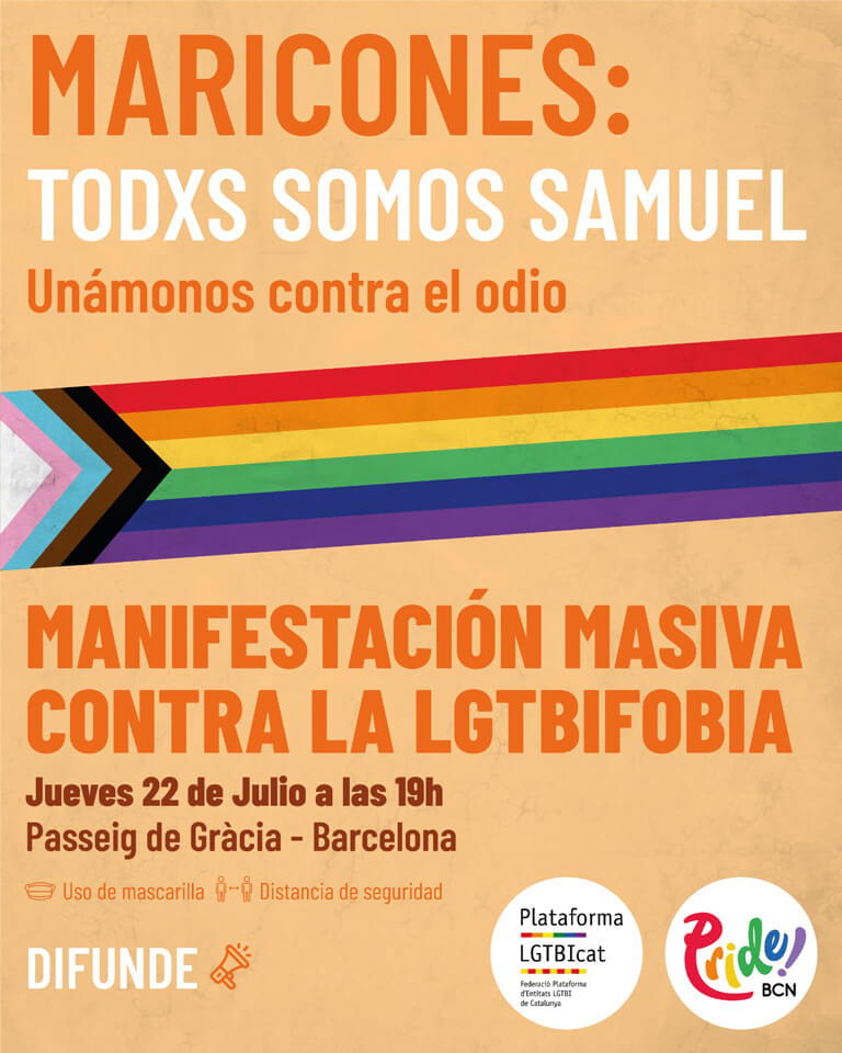 Barcelona prepara una manifestación masiva contra la LGTBIfóbia