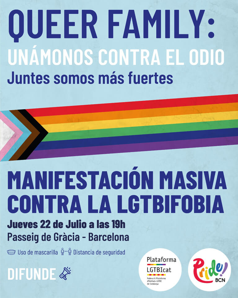 Barcelona prepara unha multitudinaria manifestación contra a LGTBIfobia