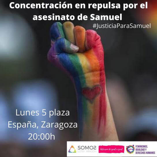 Associações LGTBI+ convocam manifestações em toda a Espanha para rejeitar o assassinato de Samuel na Corunha