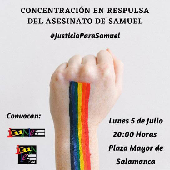 LGTBI + associations call demonstrations throughout Spain in rejection of the murder of Samuel in A Coruña