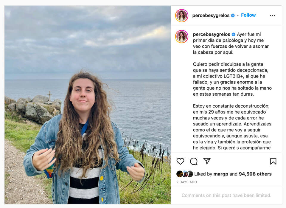 Carolina Iglesias si scusa dopo la polemica di "Stretching the gum"