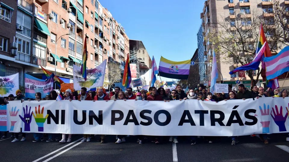 Manifestazione a Madrid contro la riforma delle leggi LGTBI