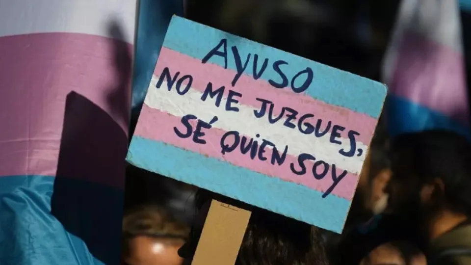 Demonstration in Madrid against the reform of LGTBI laws